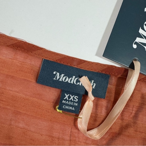 New ModCloth I’m Boxy Linen Blend Blouse Burnt Orange - Picture 5 of 7
